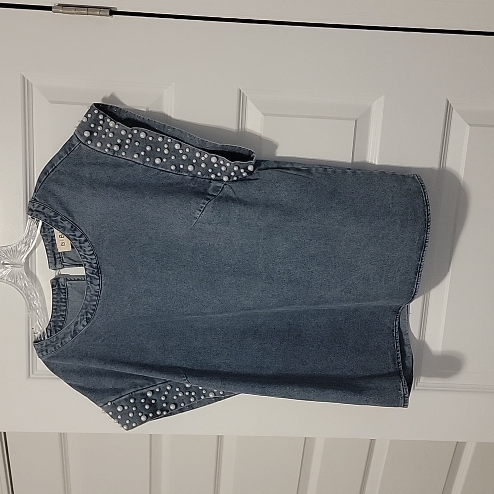 Womens denim Bibi top, size XL